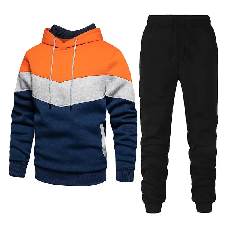 Men's Sportswear Fashion Casual Spring And Autumn Combination with Hoodie Pants Two-piece Suit