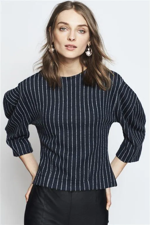 Next Navy Pinstripe Womens Top