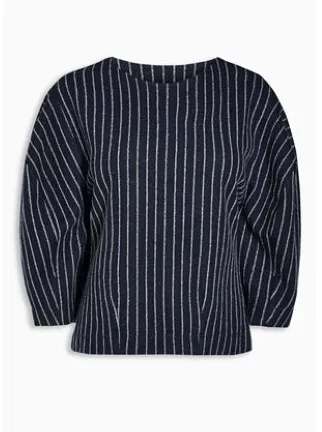 Next Navy Pinstripe Womens Top