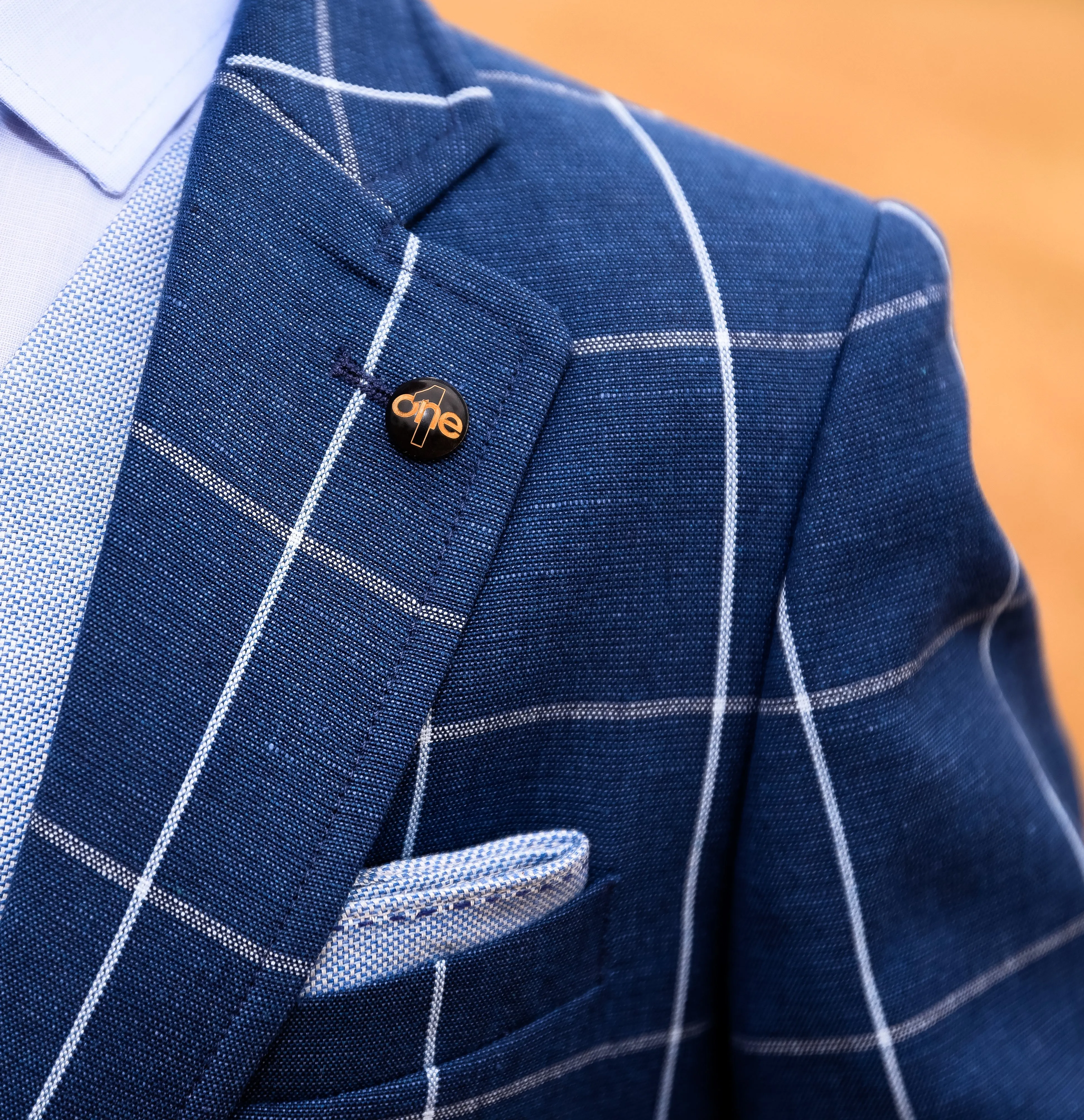 One Varones Boys Dark Blue Check Blazer