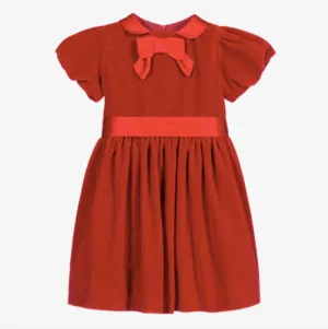 Patachou Infant & Toddler Girls Red Velvet Bow Dress