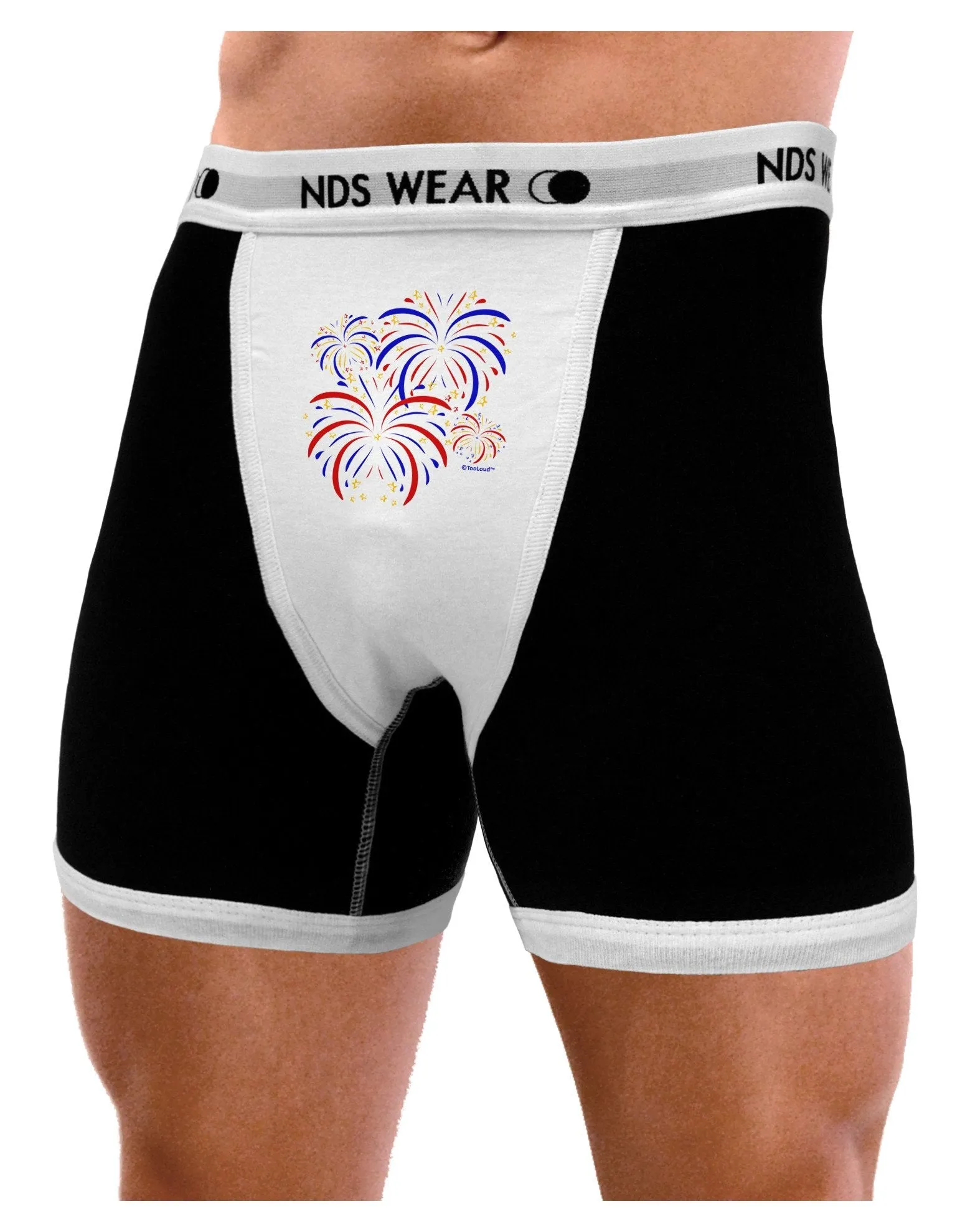 Patriotic Fireworks with Bursting Stars Mens Boxer Brief Underwear by TooLoud