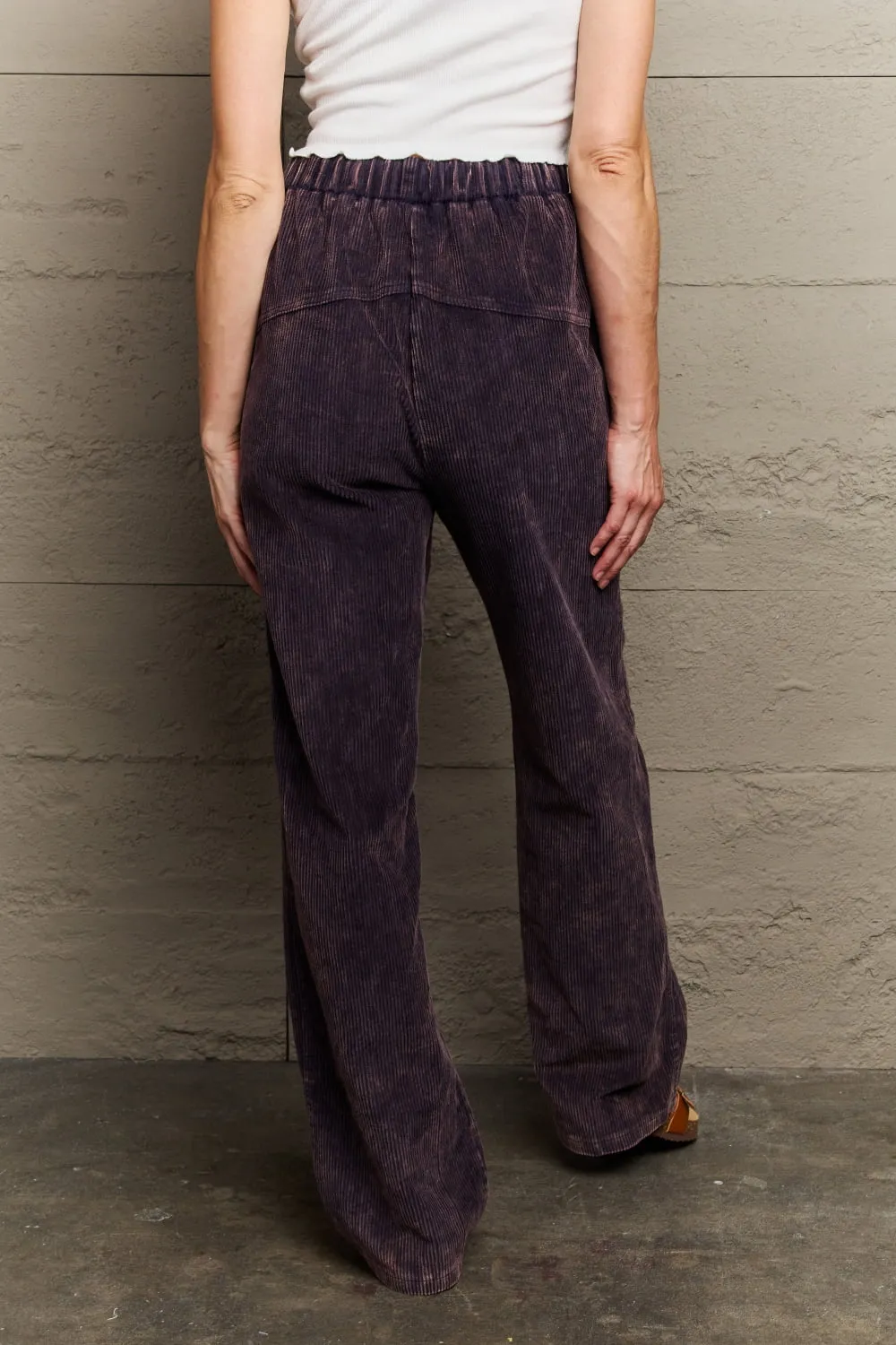 POL Leap Of Faith Corduroy Straight Fit Pants in Midnight Navy