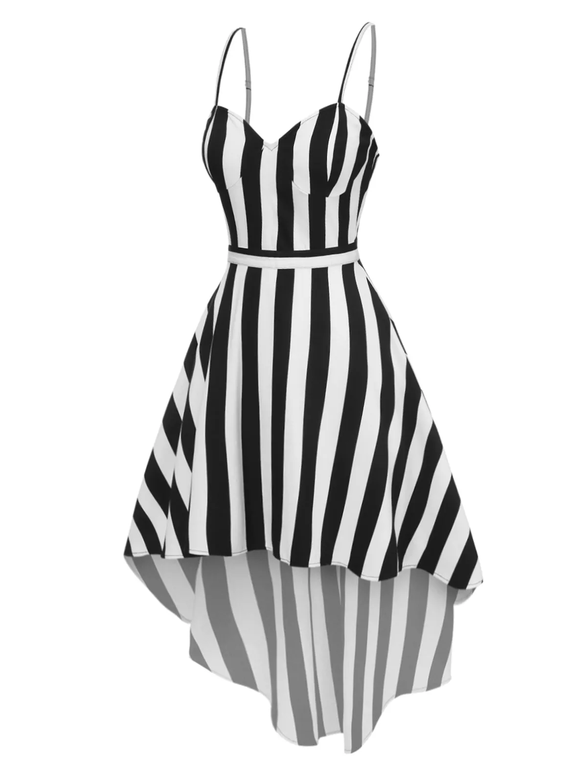 [Pre-Sale] 1950s Spaghetti Strap Halloween Sweetheart Neck Stripes Dress