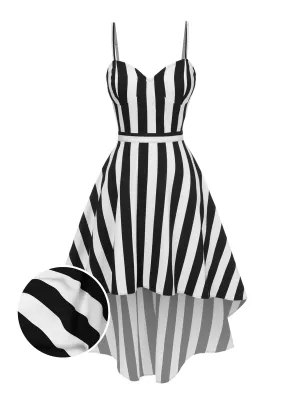 [Pre-Sale] 1950s Spaghetti Strap Halloween Sweetheart Neck Stripes Dress