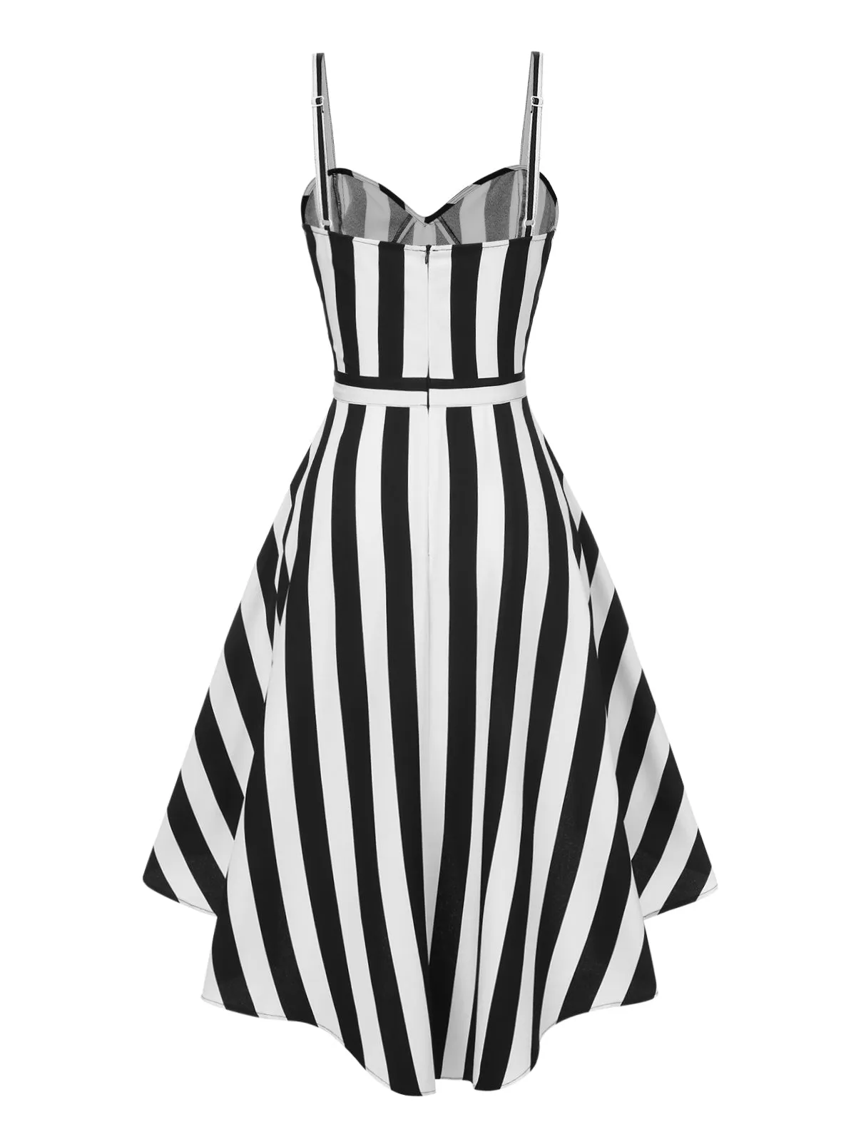 [Pre-Sale] 1950s Spaghetti Strap Halloween Sweetheart Neck Stripes Dress