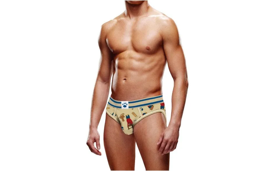 Prowler Lumberbear Open Back Brief Beige/Blue