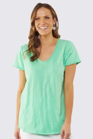 Ruby V Tee in Apple Mint