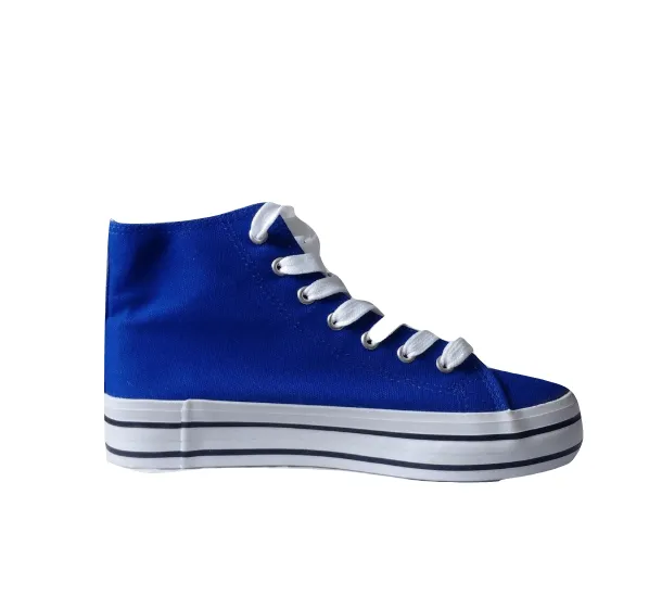 Salt & Pepper Womens/Girls Blue Hi-top Canvas