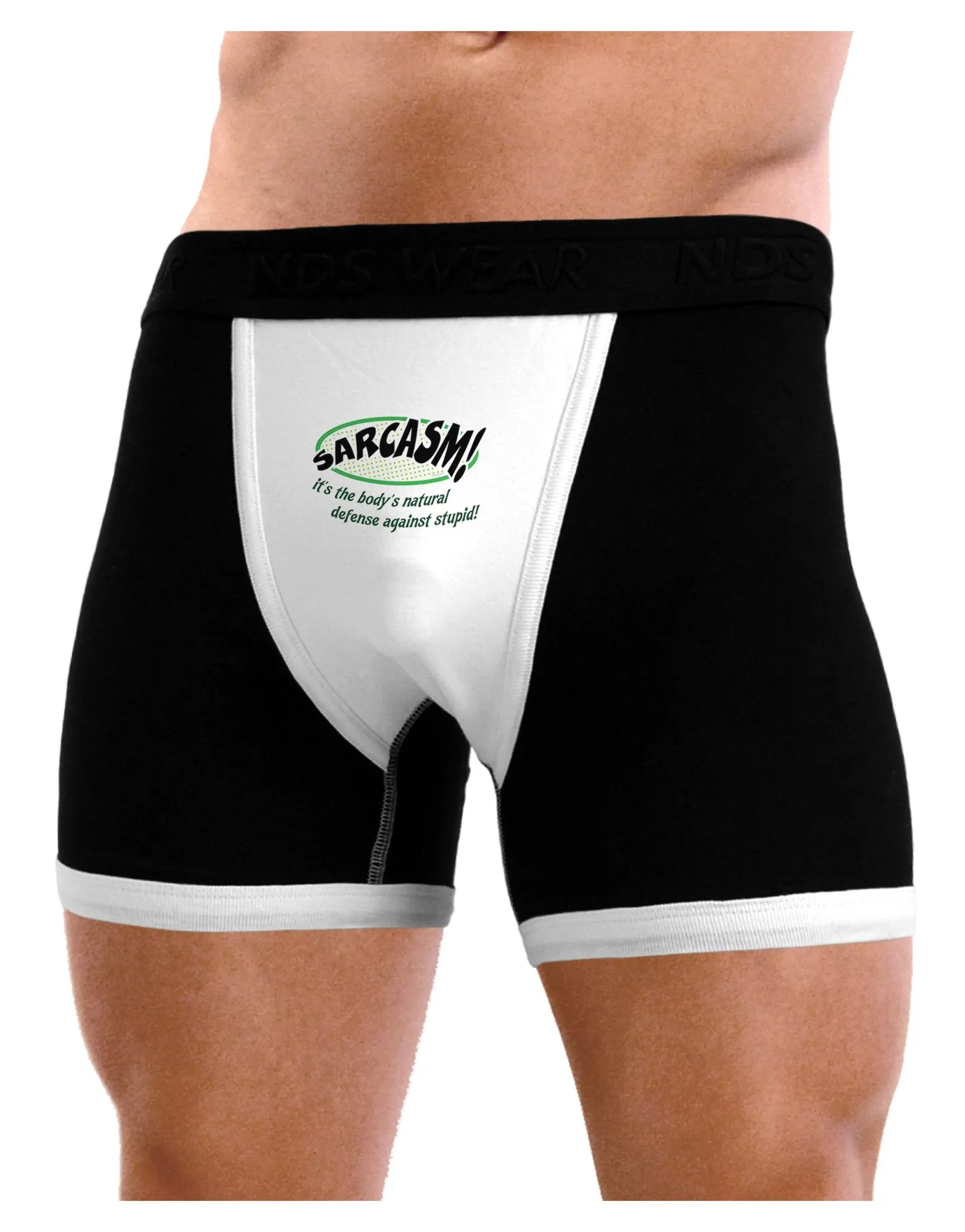 Sarcasm Natural Defense Against Stupid  Mens Boxer Brief Underwear