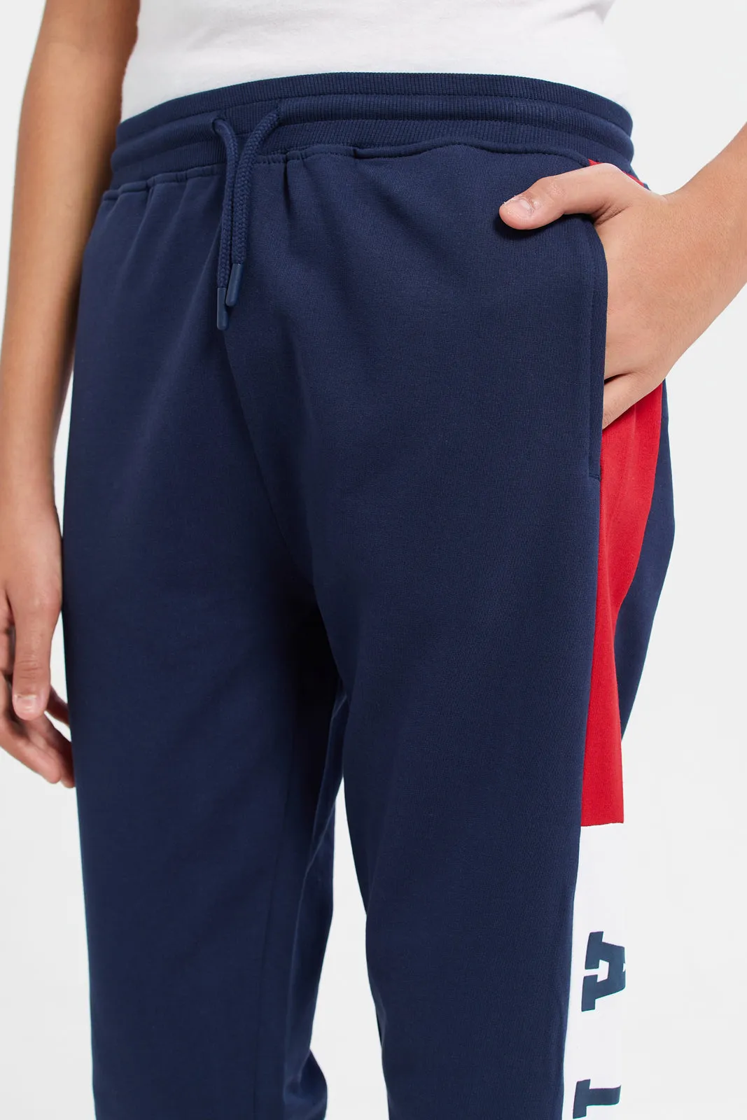 Senior Boys Navy Athletic Active Pants