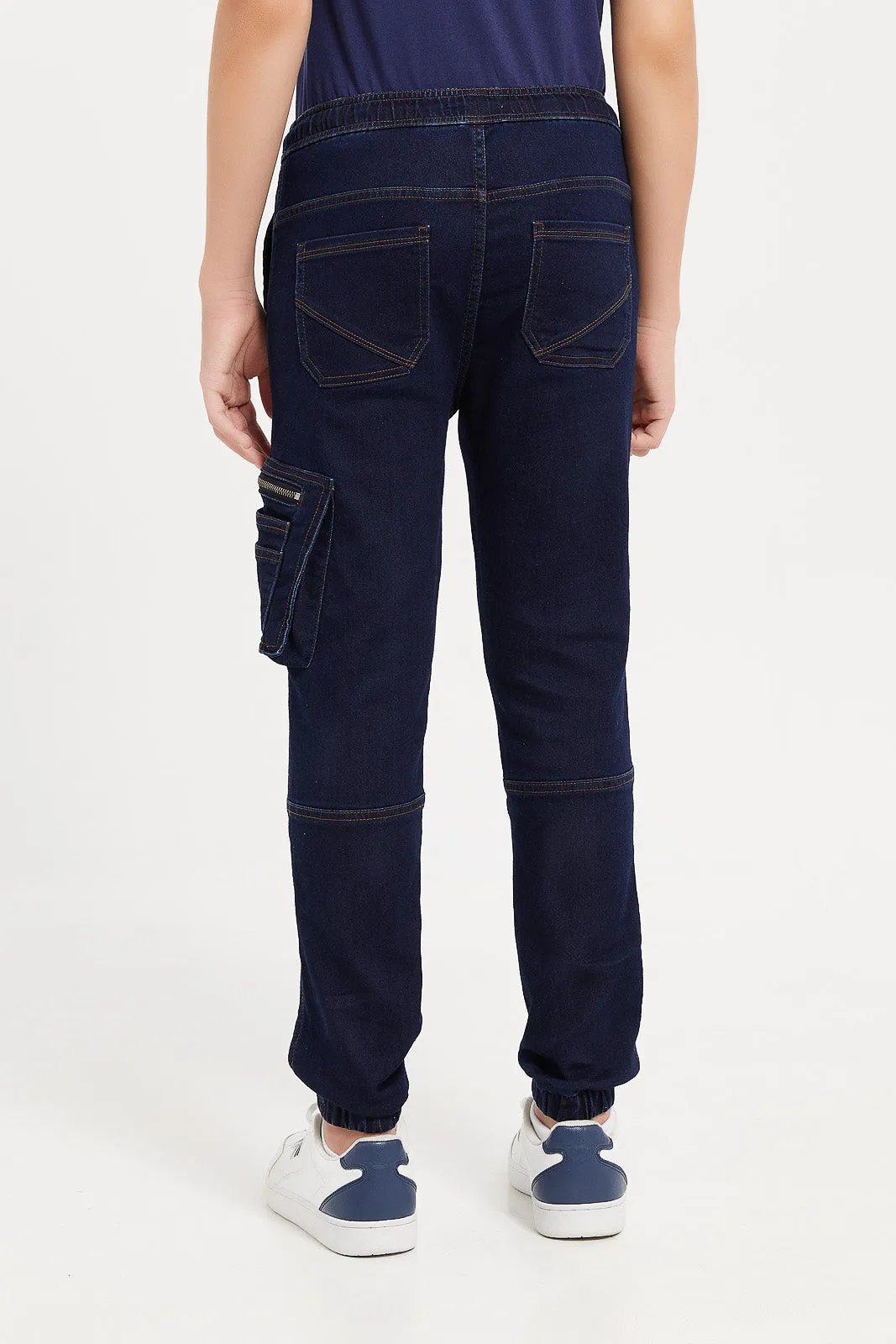 Senior Boys Navy Cargo Jeans