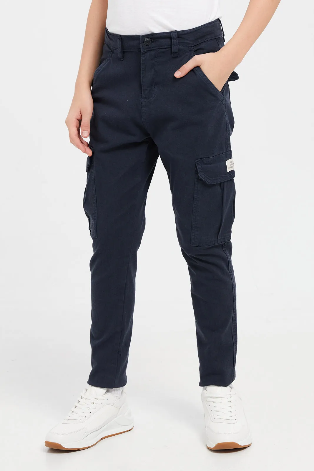 Senior Boys Navy Cargo Pocket Trouser