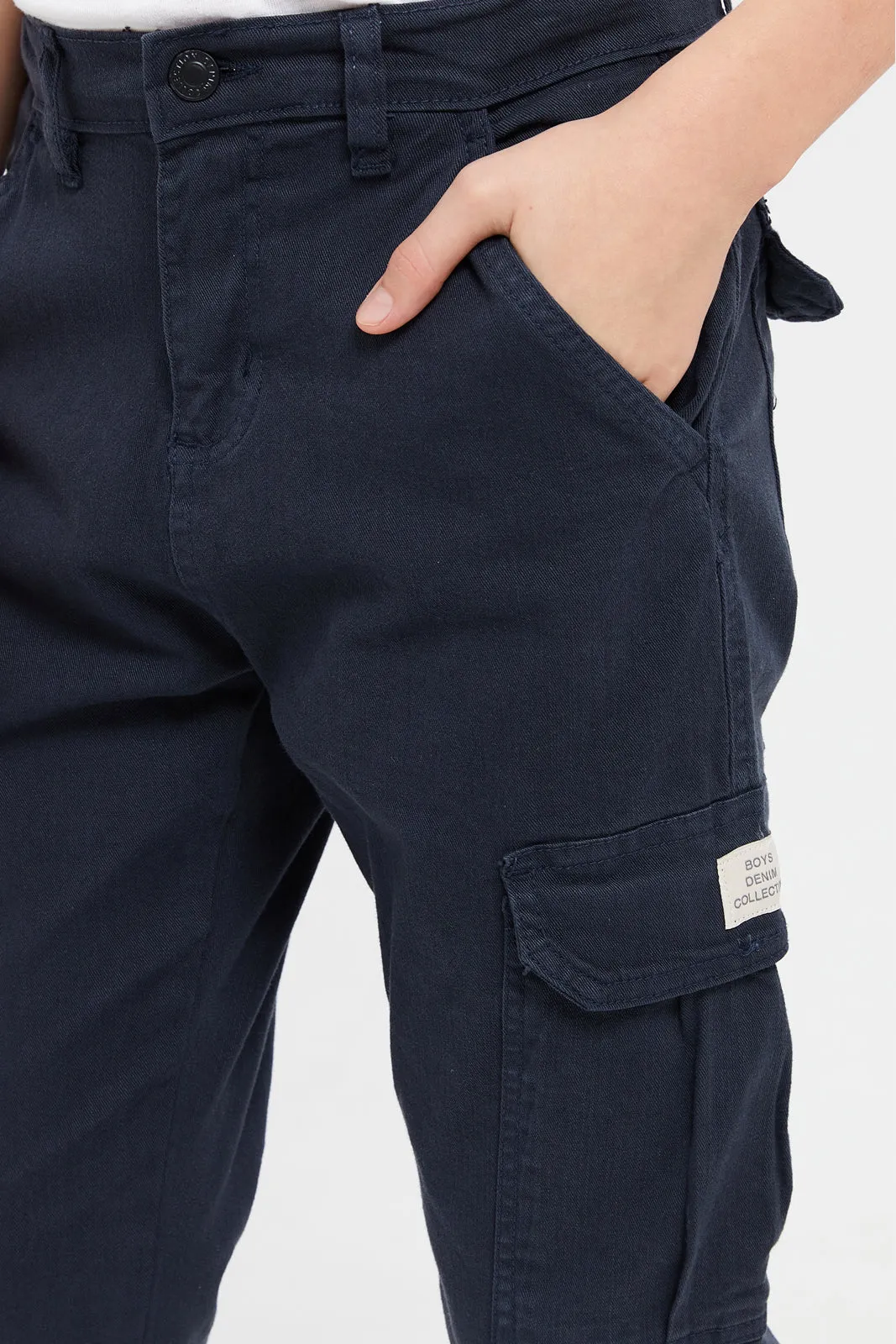 Senior Boys Navy Cargo Pocket Trouser