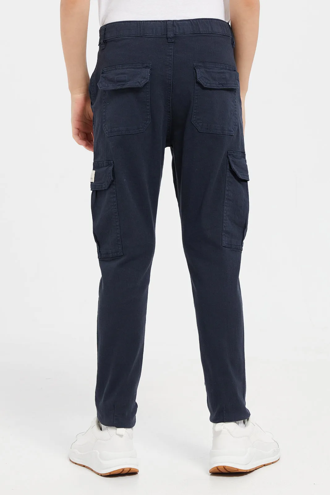 Senior Boys Navy Cargo Pocket Trouser