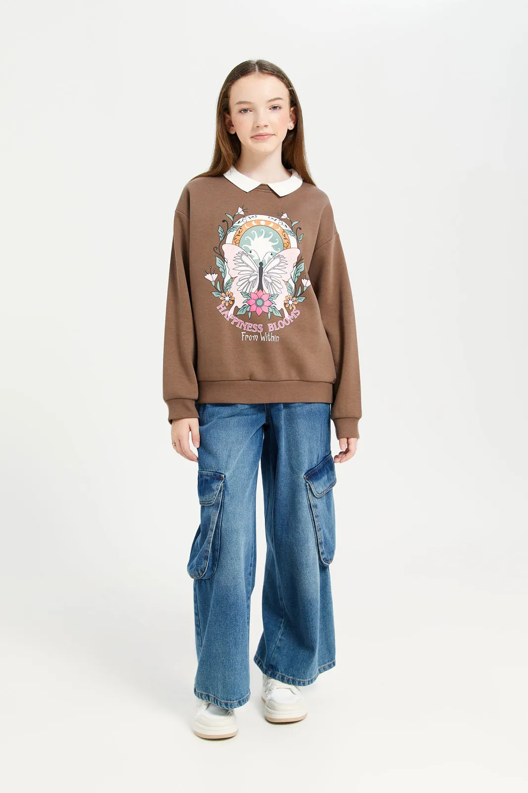 Senior Girls Brown Twofer Varsity Sweatshirt