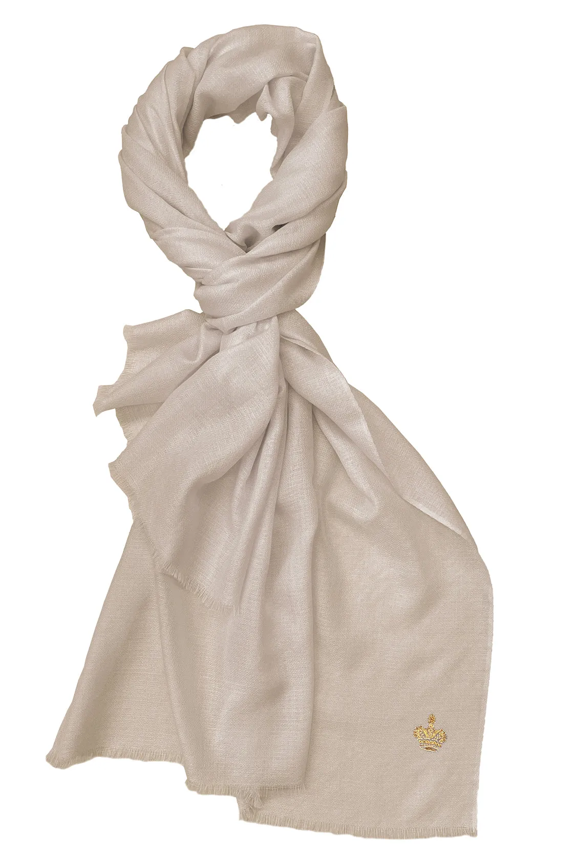 The Crown | Diamond Weave Pure Cashmere Personalized Stole