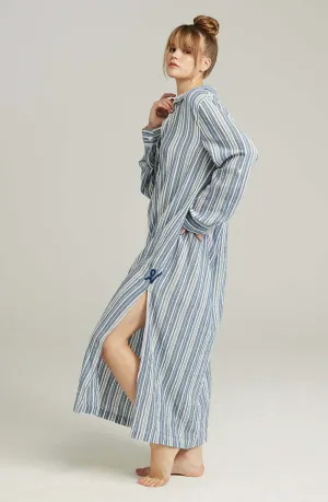 The Maxi Shirt French Navy Stripe