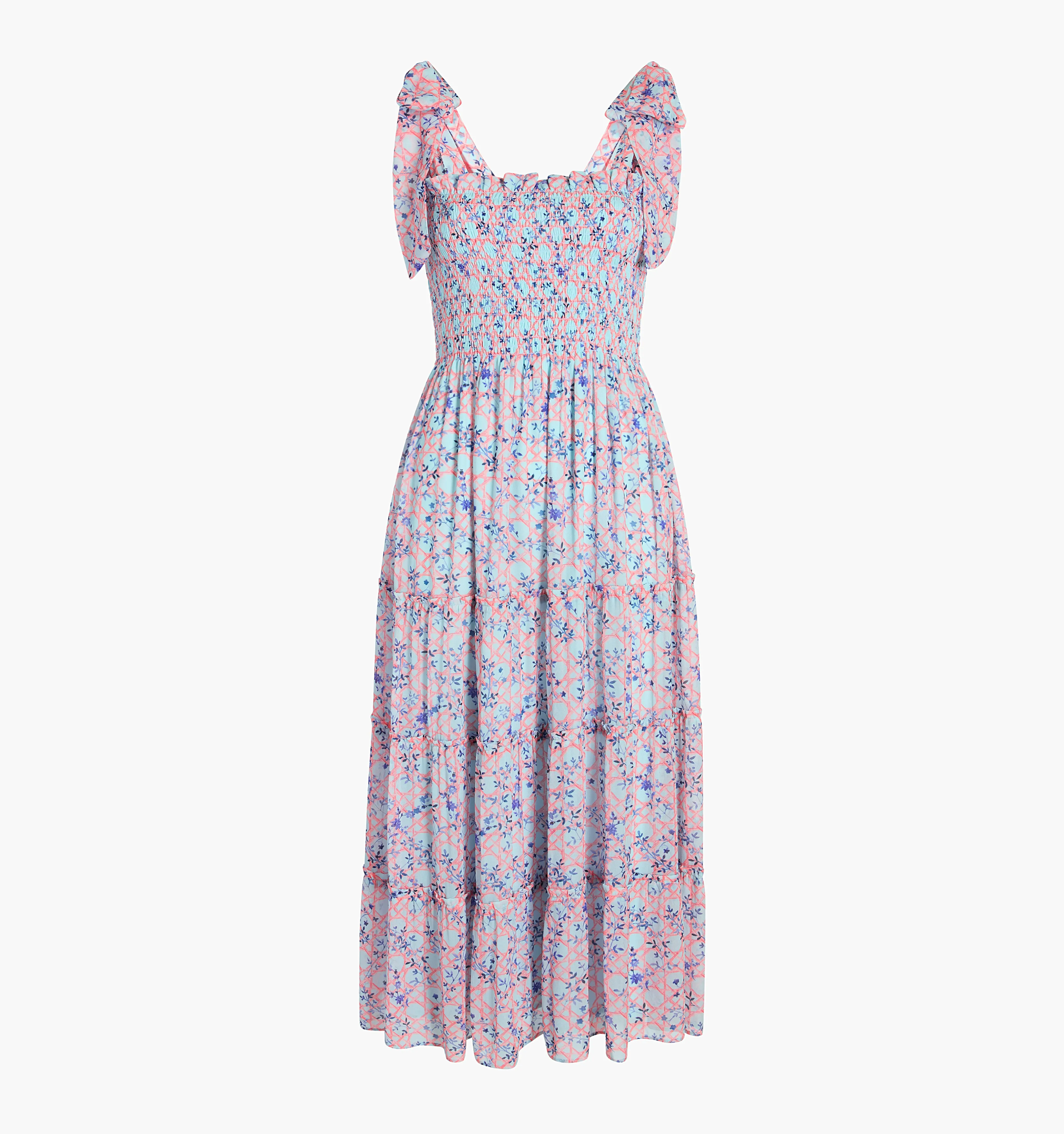 The Ribbon Ellie Nap Dress - Pink Basketweave Vine