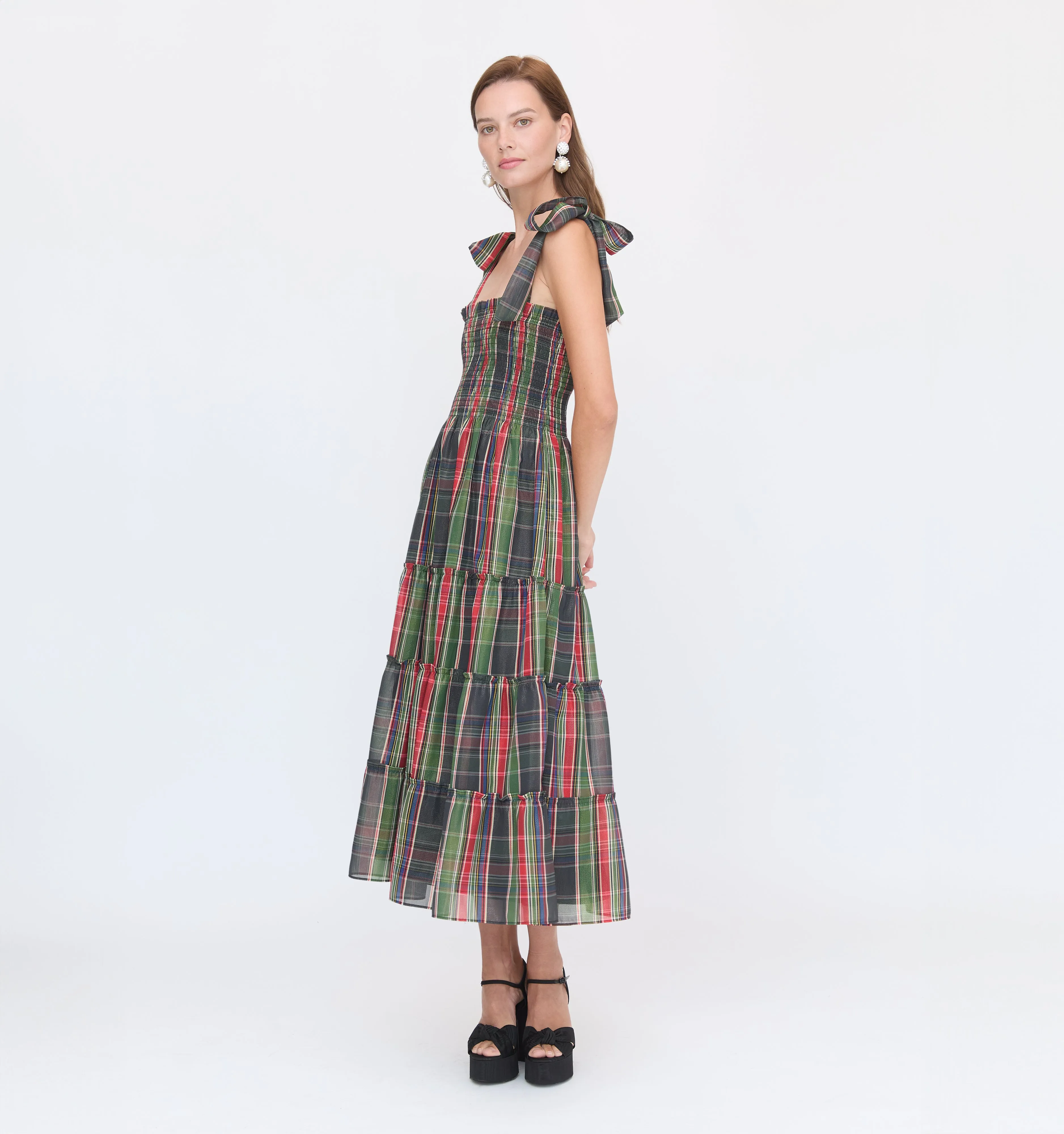 The Ribbon Ellie Nap Dress - Tartan Lamé