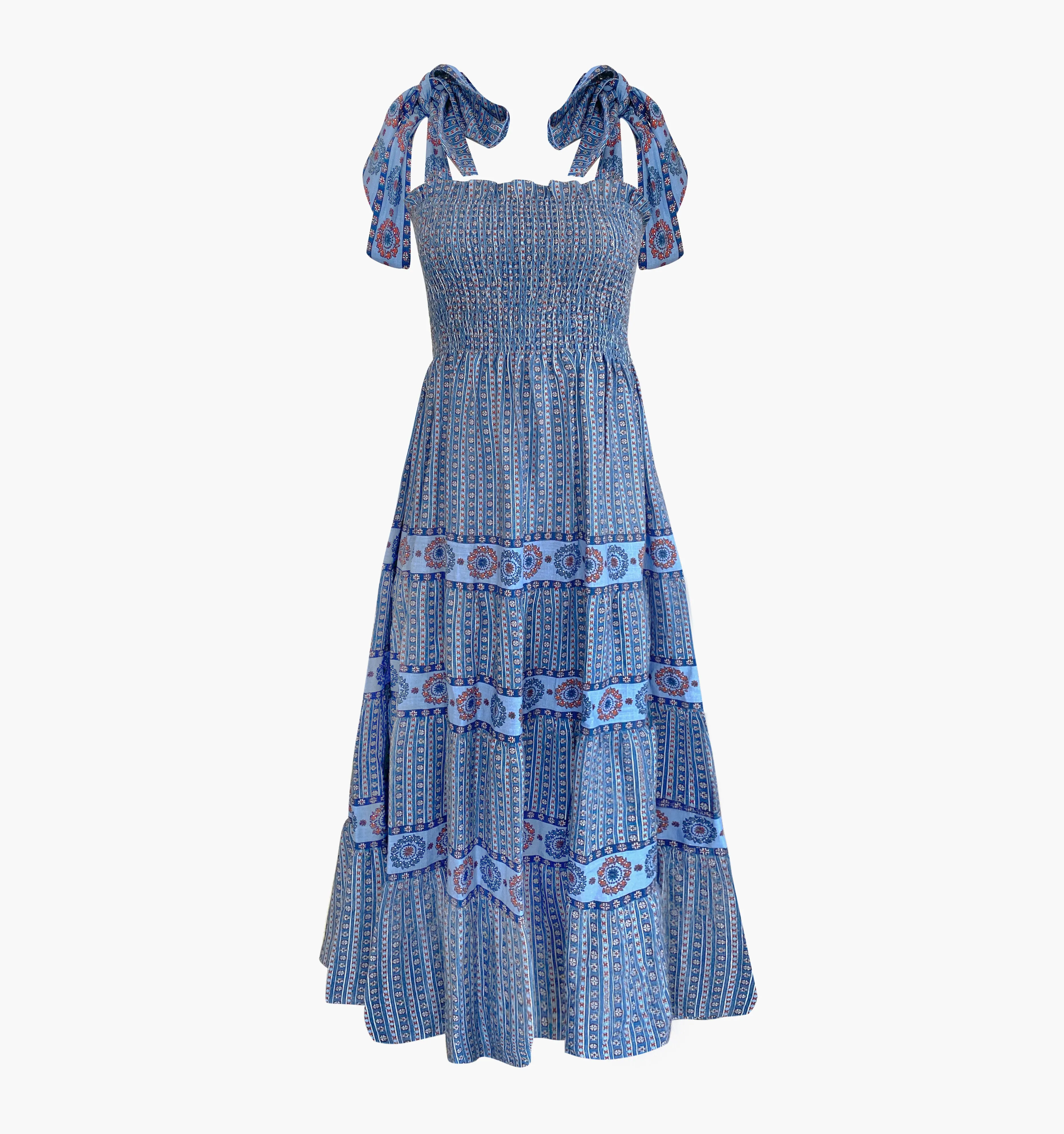 The Ribbon Ellie Nap Dress - Ticking Geo Stripe