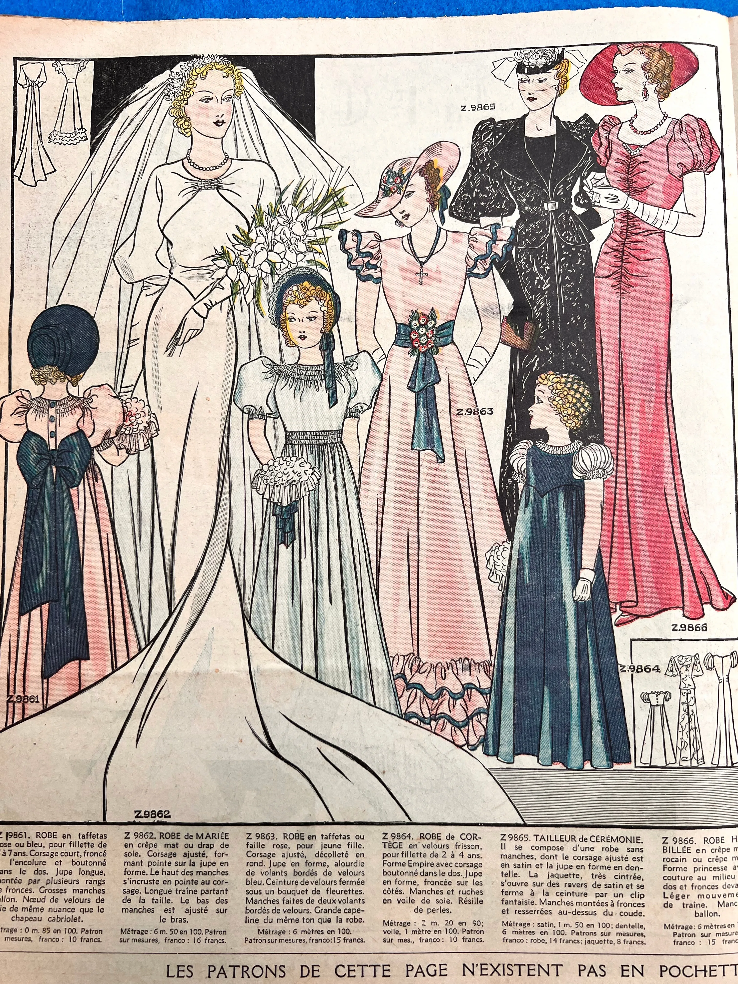 Wedding Dress on March 1936 French Le Petit Echo de la Mode