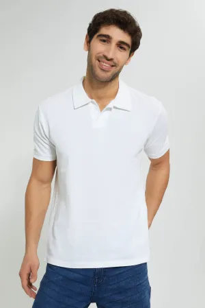 White Buttonless Polo Shirt