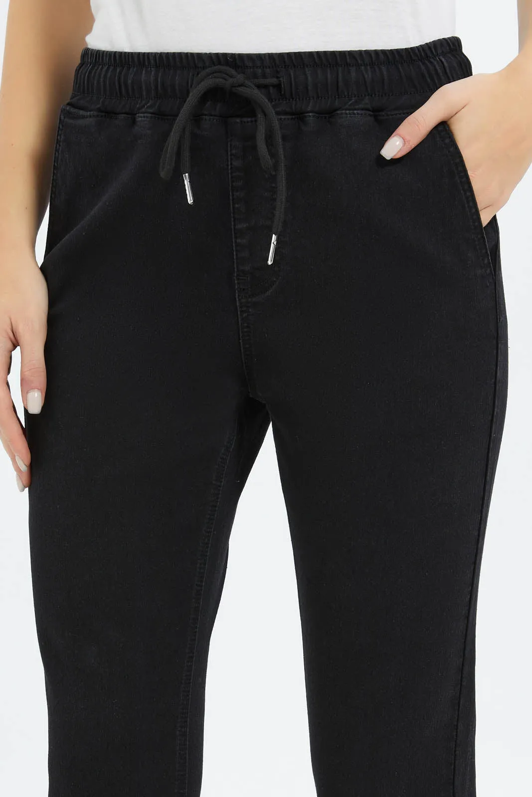 Women Black Pull-On Jogger