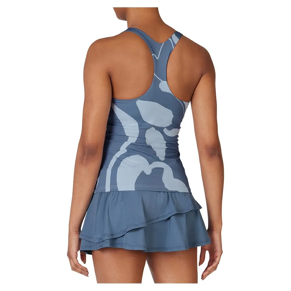 Women's Racerback Tennis Tank Elemental Blue and Celestial Blue