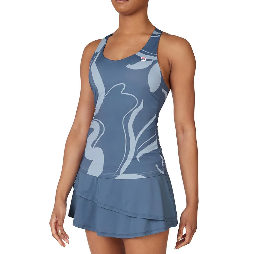 Women's Racerback Tennis Tank Elemental Blue and Celestial Blue